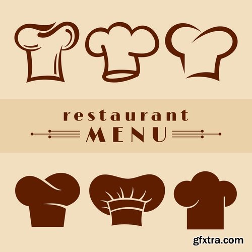 Collection menu food fast food cooking meal drink vector image 2-25 EPS