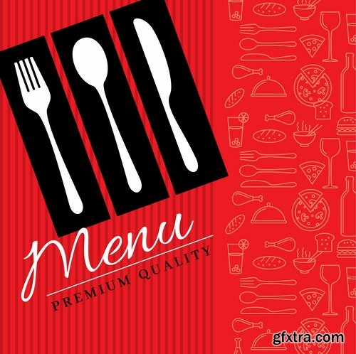 Collection menu food fast food cooking meal drink vector image 2-25 EPS