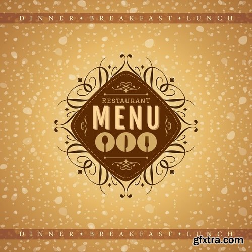 Collection menu food fast food cooking meal drink vector image 2-25 EPS