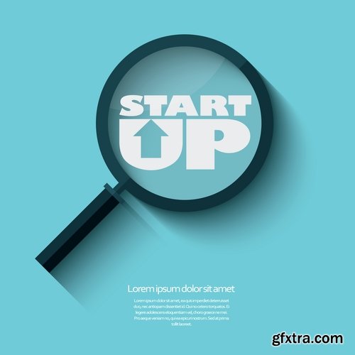 Collection of business idea to start the development of start-up success 25 EPS