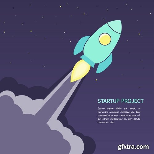 Collection of business idea to start the development of start-up success 25 EPS