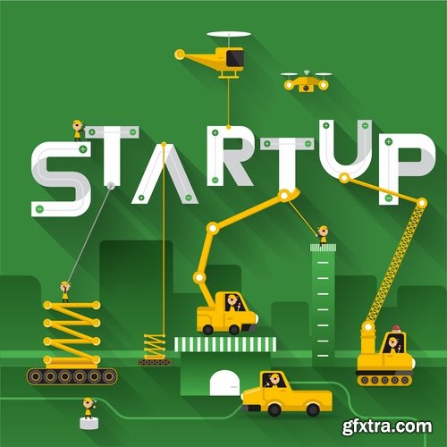 Collection of business idea to start the development of start-up success 25 EPS