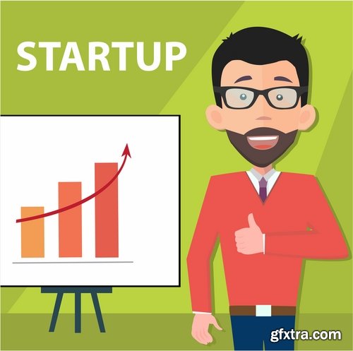 Collection of business idea to start the development of start-up success 25 EPS