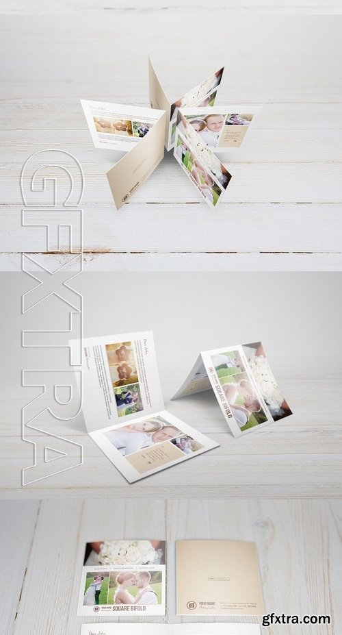 Square Greeting Card - Invitation Mockups