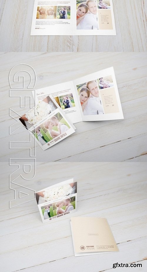 Square Greeting Card - Invitation Mockups