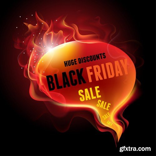 Black friday sale, vector labels set