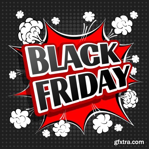 Black friday sale, vector labels set