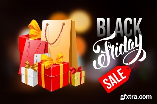 Black friday sale, vector labels set