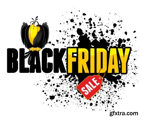 Black friday sale, vector labels set