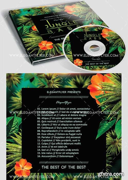 Jungle Bass Premium CD&DVD cover PSD Template