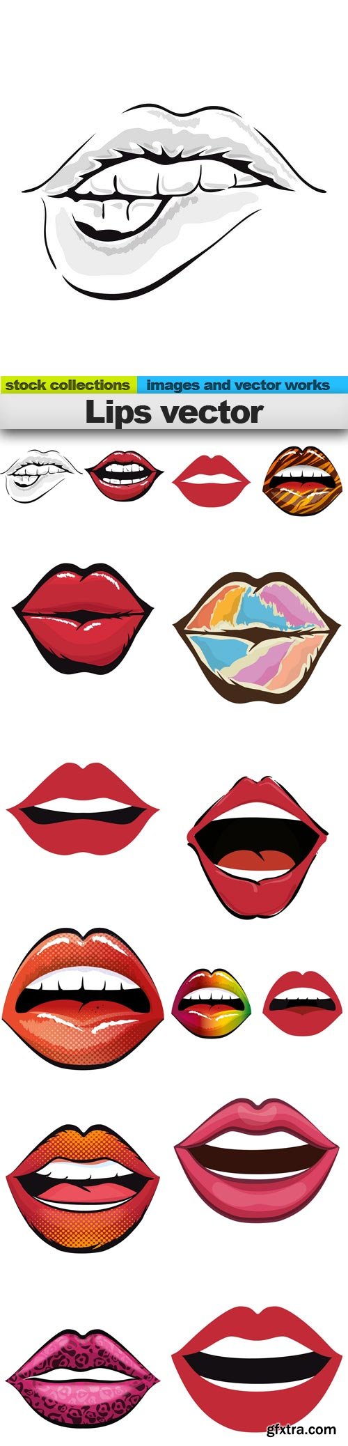 Lips vector, 15 x EPS