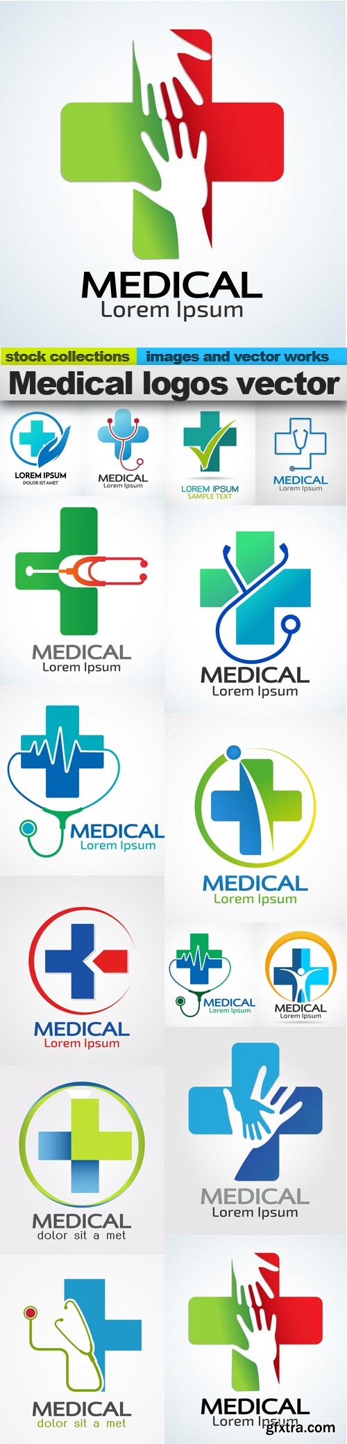 Medical logos vector, 15 x EPS