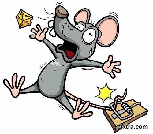 Collection of mouse cheese mousetrap full stomach vector image 25 EPS