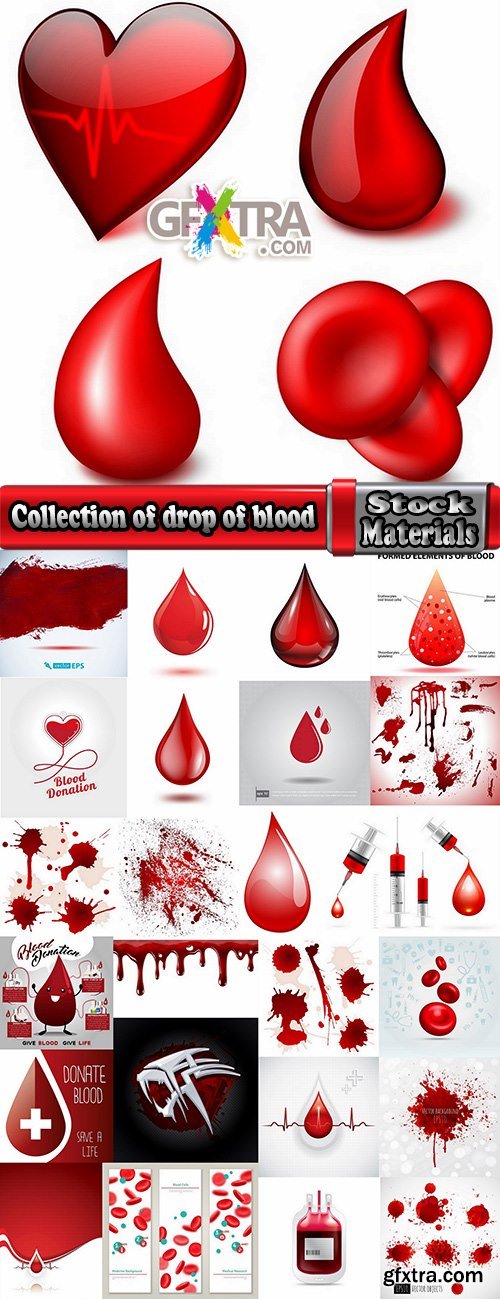 Collection of drop of blood donor medicine flyer template banner background is 25 EPS