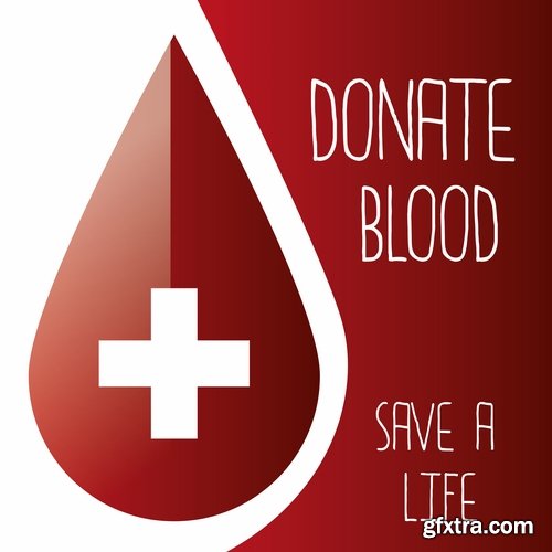 Collection of drop of blood donor medicine flyer template banner background is 25 EPS