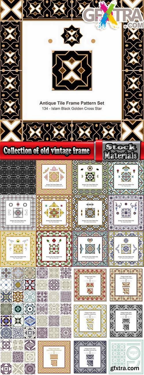 Collection of old vintage frame invitation card vector image 25 EPS