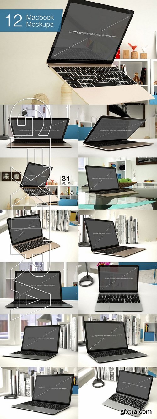 Laptop Mockup - 12 Poses