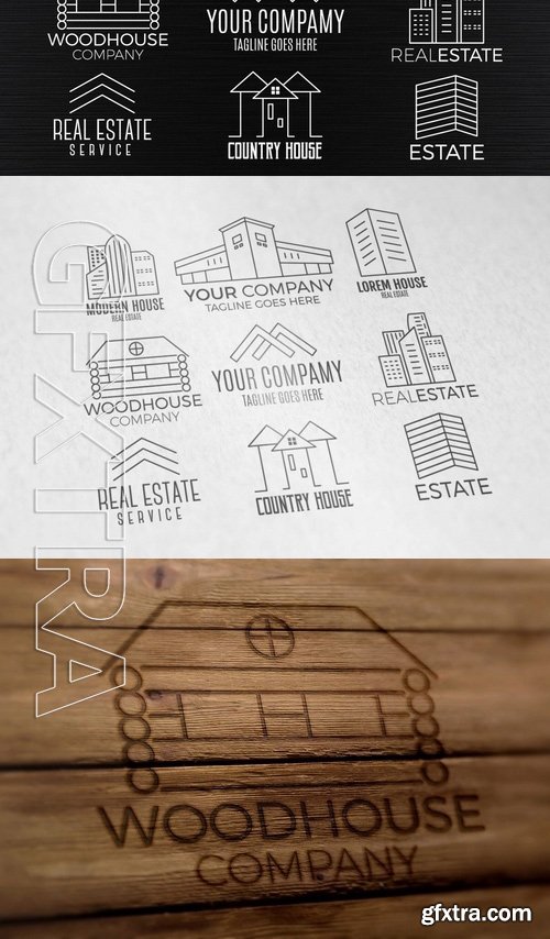 Real Estate Logo Set LineArt