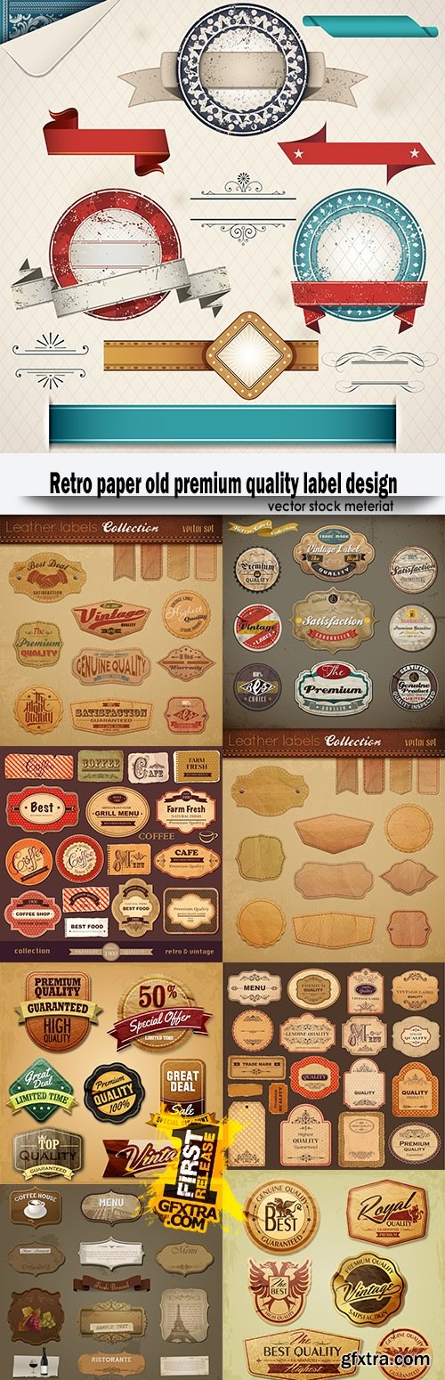 Retro paper old premium quality label design