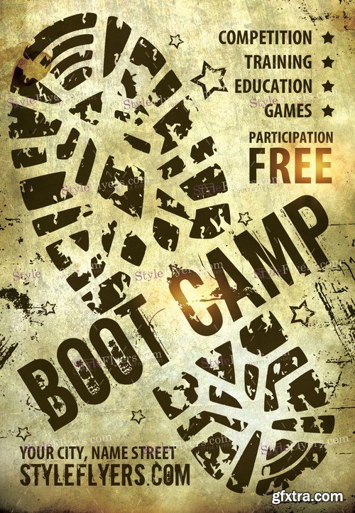 Boot Camp PSD Flyer Template + Facebook Cover