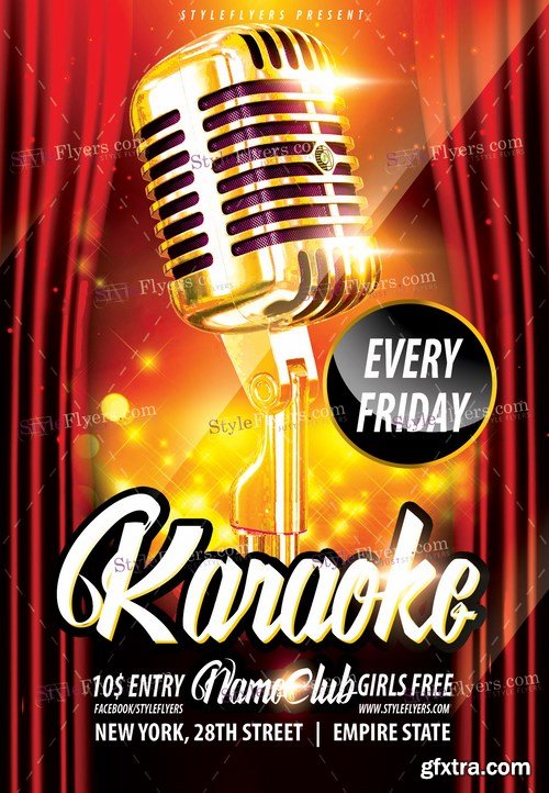 Karaoke PSD Flyer Template + Facebook Cover