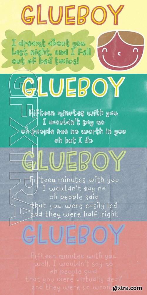 Glueboy - 3 fonts: $20.00