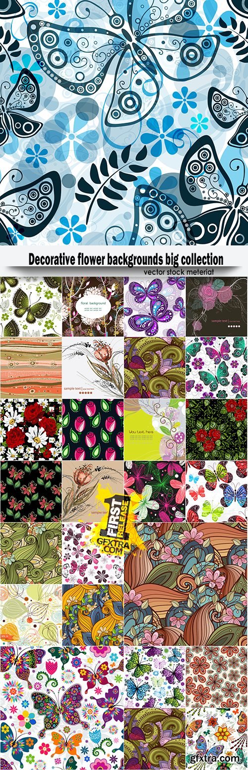 Decorative flower backgrounds big collection