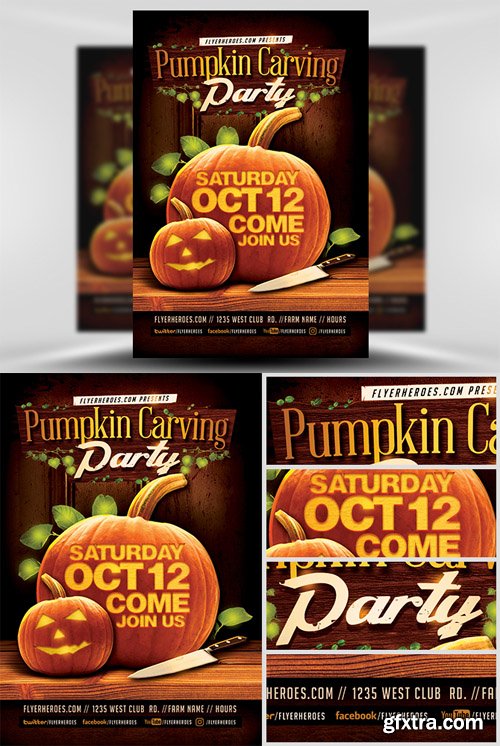 Fall Pumpkin Carving Flyer Template