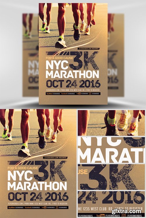 3K Marathon Flyer Template