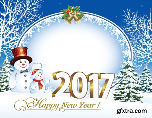 Happy new year 2017, Christmas design template