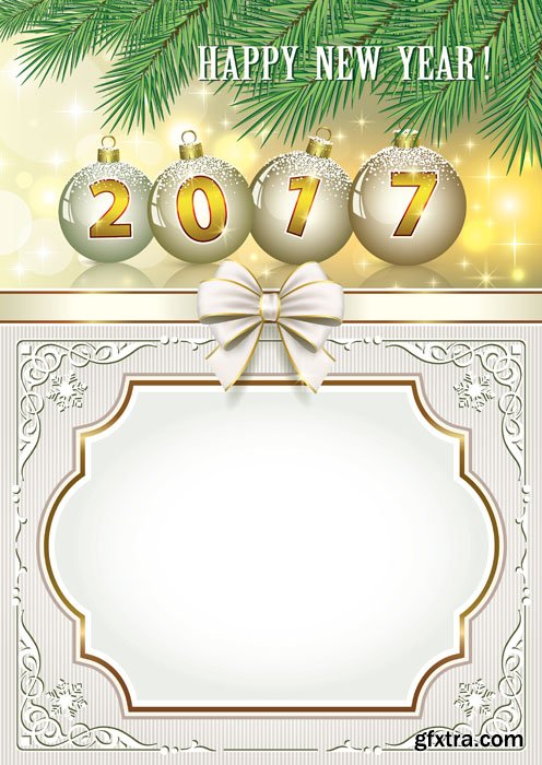 Happy new year 2017, Christmas design template