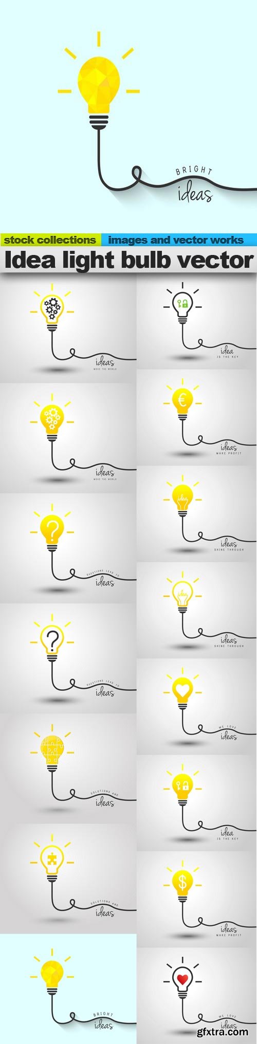 Idea light bulb vector, 15 x EPS