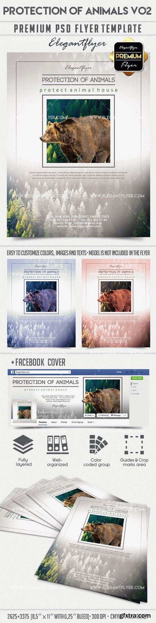 Protection Of Animals V02 – Flyer PSD Template + Facebook Cover