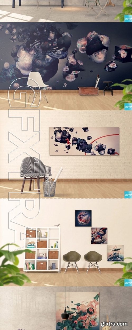 Art Wall Mockups - Interior Work Desk V2