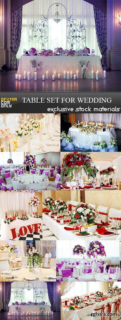 Table set for wedding, 10 x UHQ JPEG