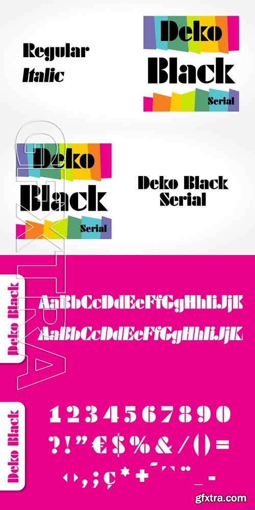 Deko Black Serial - 5 fonts: $29.99