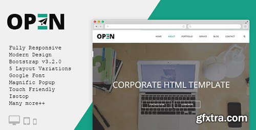 ThemeForest - Open v1.2.0 - Responsive Corporate and Business Template - 9457686