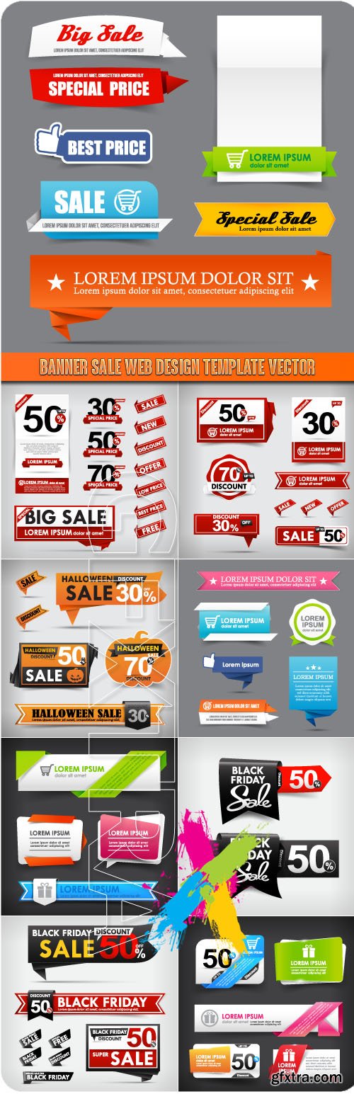 Banner sale web design template vector