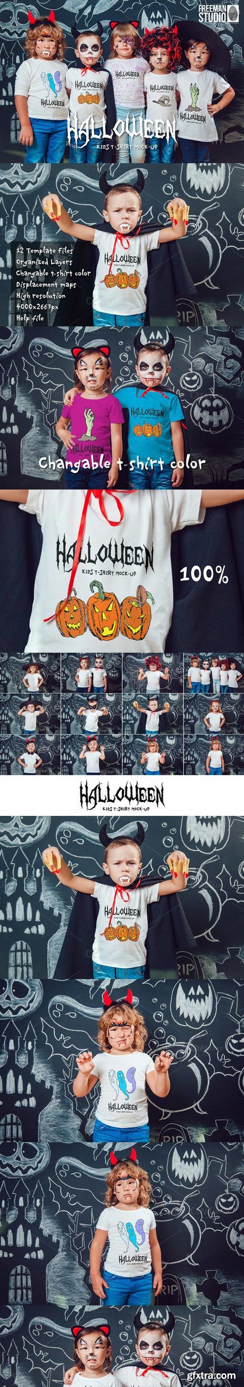 CM - Halloween Kids T-Shirt Mock-Up 903144