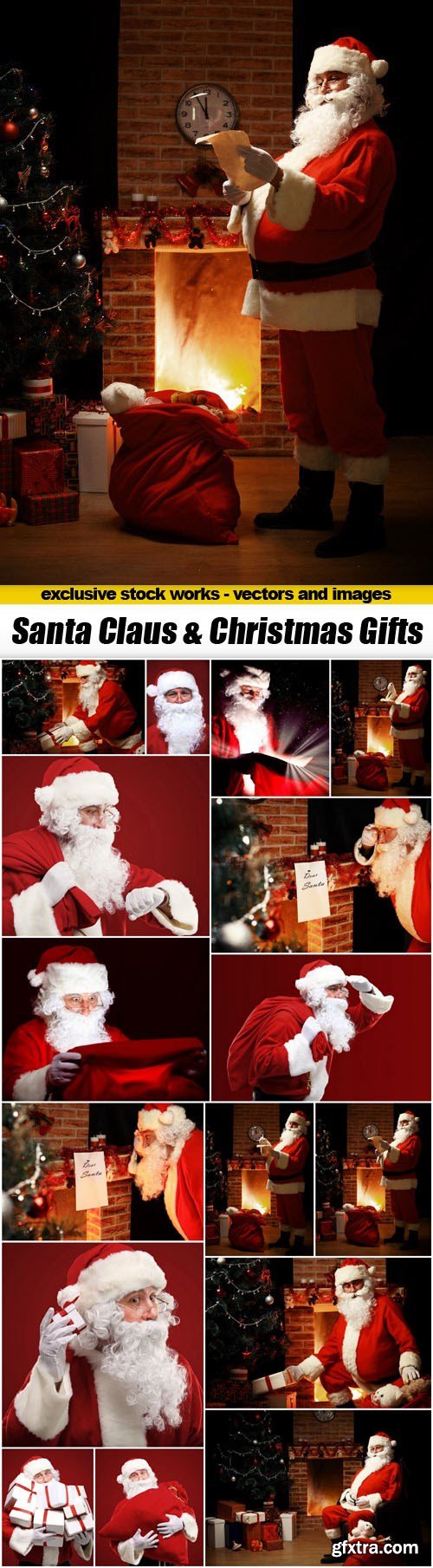 Santa Claus & Christmas Gifts - 16xUHQ JPEG