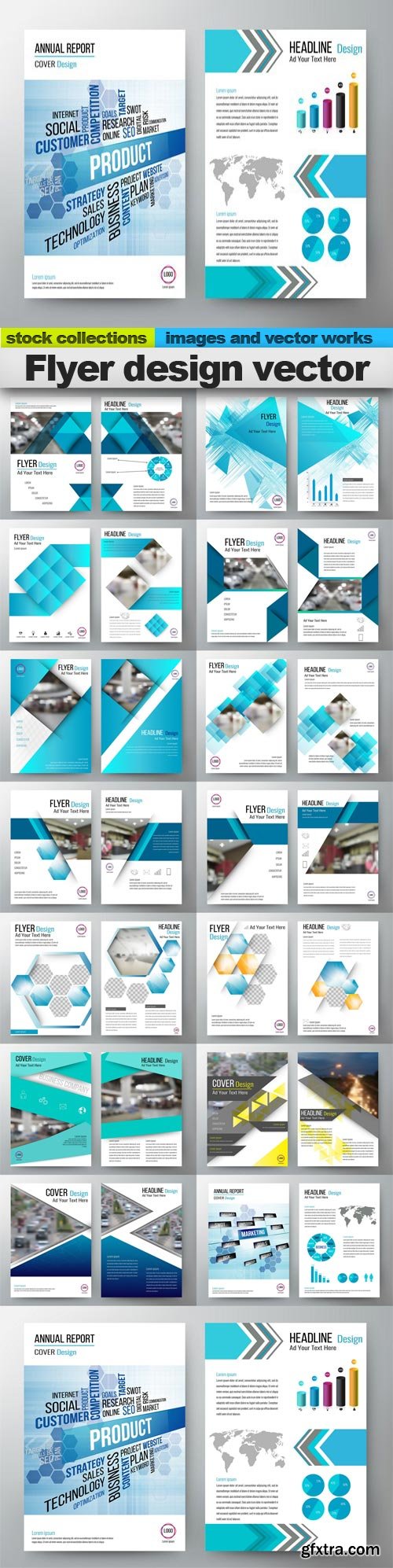 Flyer design vector, 15 x EPS