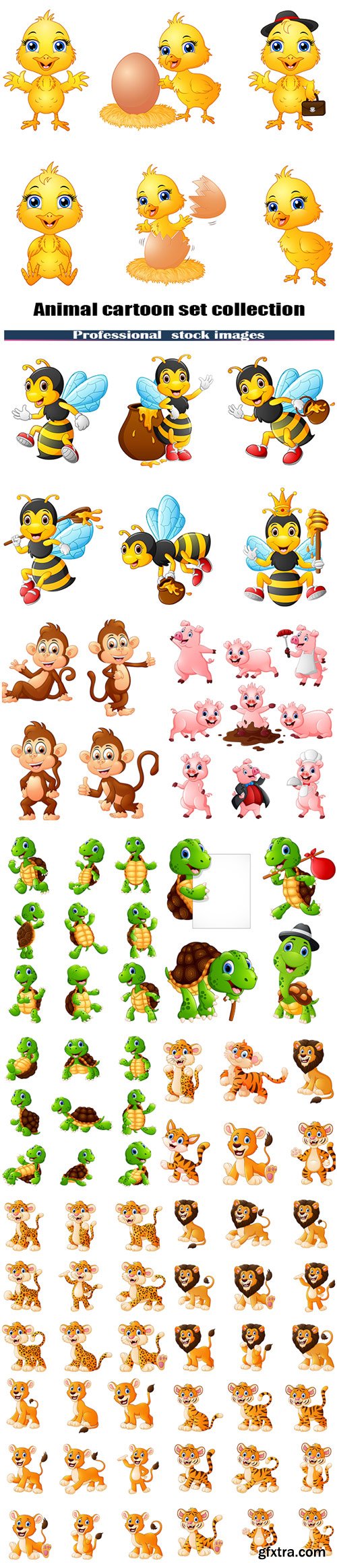 Animal cartoon set collection