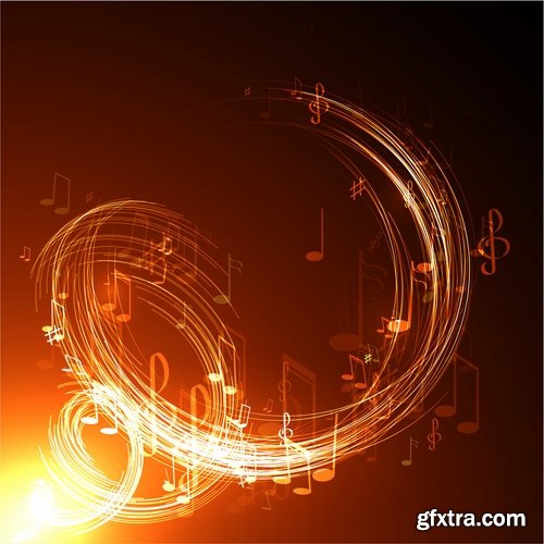 Collection of musical background is a treble clef icon template example 25 EPS