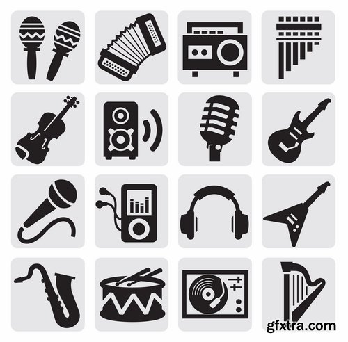 Collection of musical background is a treble clef icon template example 25 EPS