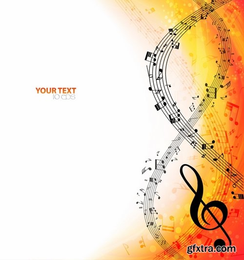 Collection of musical background is a treble clef icon template example 25 EPS