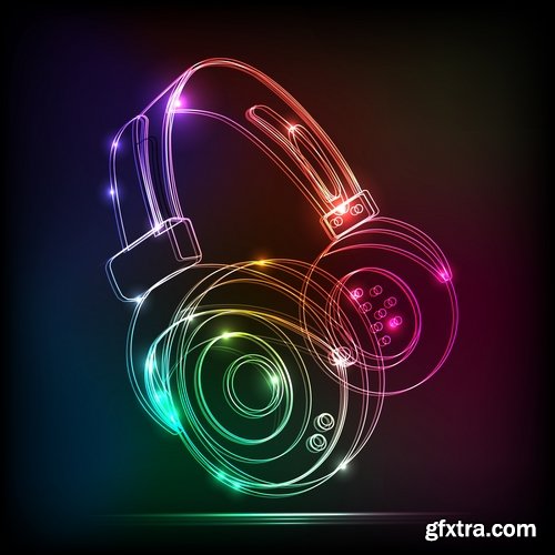 Collection of musical background is a treble clef icon template example 25 EPS