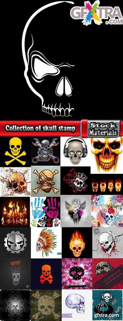 Collection of skull stamp on things shirt pattern pattern vector image 25 EPS