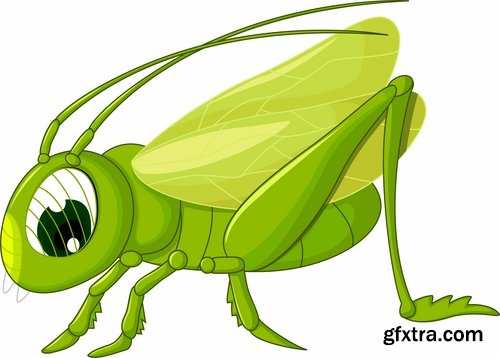 Collection of locust grasshopper insect pest a vector image 25 EPS