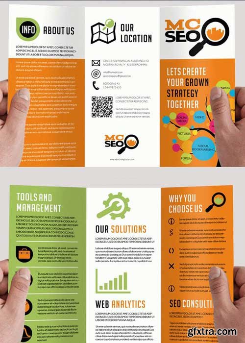 SEO V4 Premium Tri-Fold PSD Brochure Template