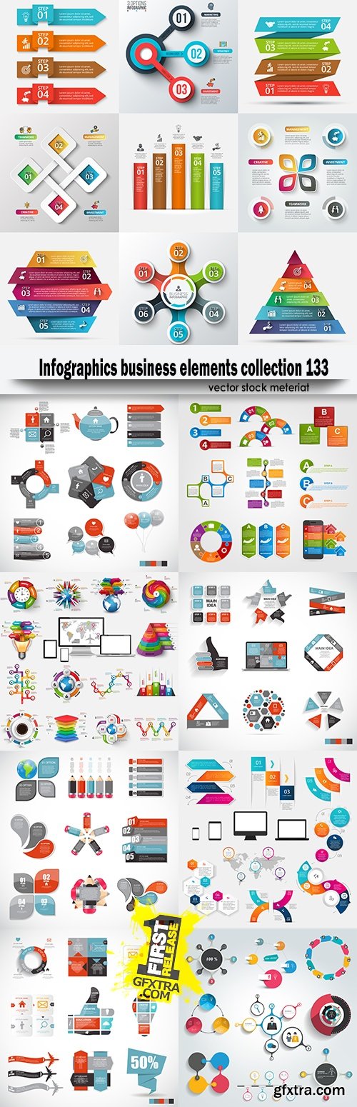 Infographics business elements collection 133